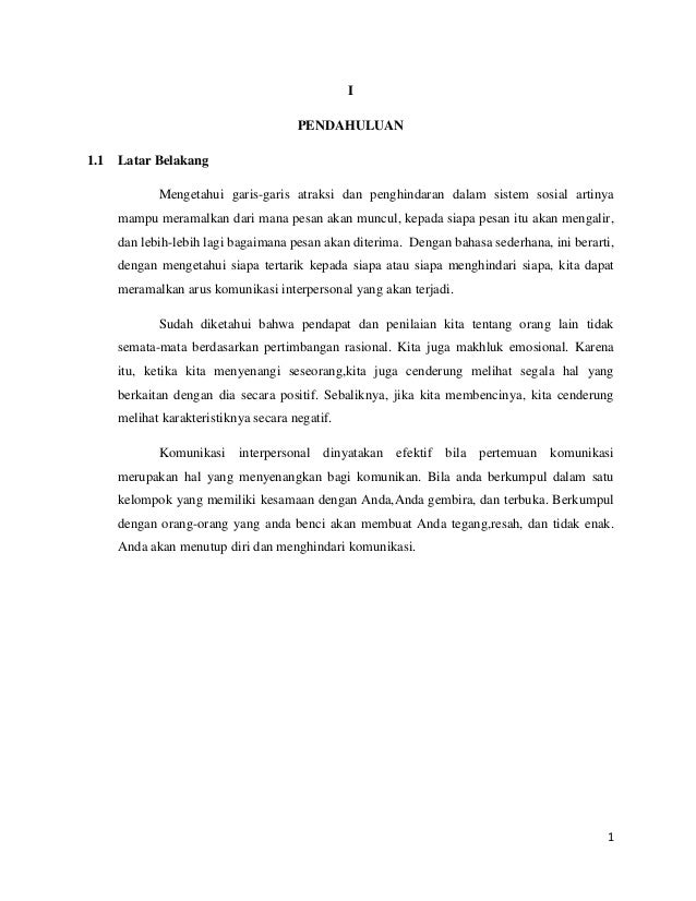 Makalah Atraksi Dlm Komunikasi Interpersonal Dan Hubungan Interperson