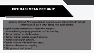 Kel 5_Sampling Audit fakultas ekonomi untidar | PDF