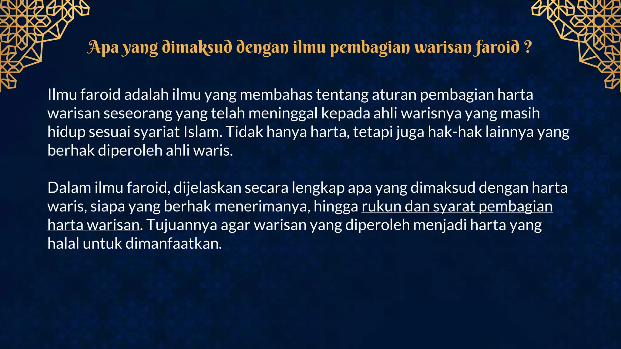 KEL 7-PPT AGAMA- Ilmu Faroid Pembagian Harta waris dan Ahli Waris.pptx