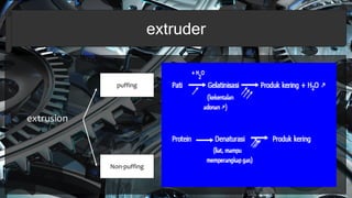 extruder
extrusion
puffing
Non-puffing
 