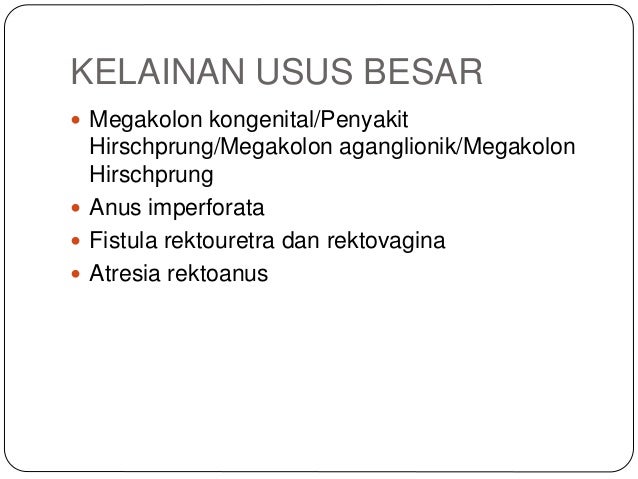 Hirschprung, Kelainan Usus Besar Bawaan