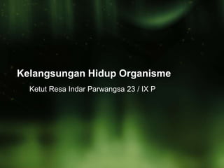 Kelangsungan Hidup Organisme
Ketut Resa Indar Parwangsa 23 / IX P
 