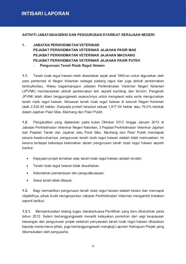 Laporan Ketua Audit Negara 2012 Negeri Kelantan Siri 3