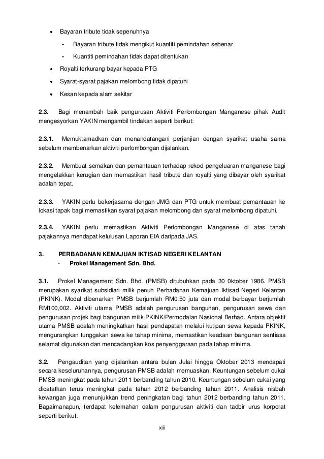 Laporan Ketua Audit Negara 2013 Siri 1 Kelantan