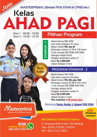 Program Khusus Kelas AHAD - Masterprima PKN-STAN