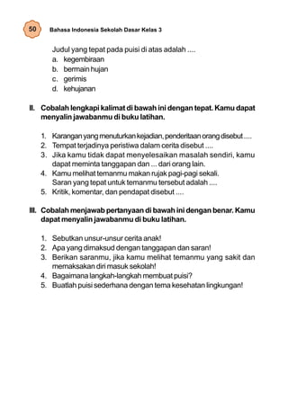 Tempat Terjadinya Peristiwa Dalam Cerita Disebut Bahasa Indonesia SD 3