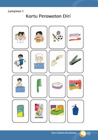 115
Tema 1 Subtema: Aku Istimewa
Lampiran 1
Kartu Perawatan Diri
 