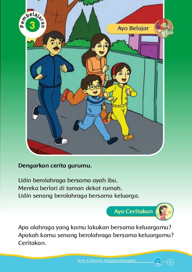 Buku Siswa Sd Kelas 1 Tematik 4 Keluargaku