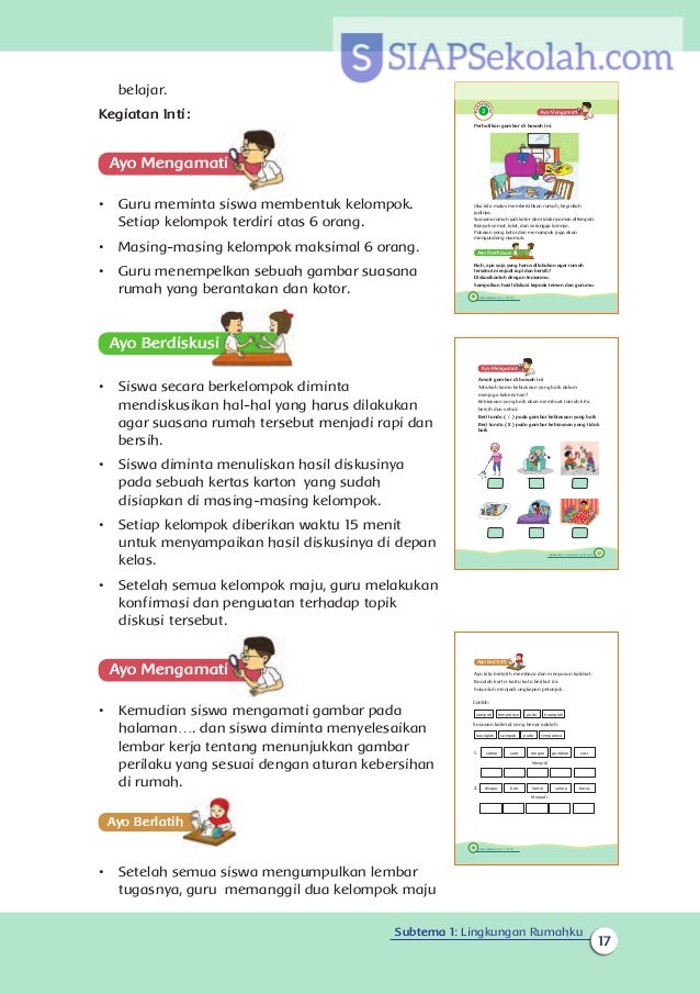 Buku Bse Kelas 01 Sd Tematik 6 Lingkungan Bersih Sehat Dan Asri Guru Buku Bse Kelas 01 Sd Tematik 6 Lingkungan Bersih Sehat Dan Asri Guru