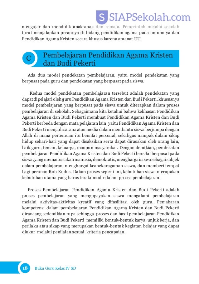Buku Bse Kelas 04 Sd Pendidikan Agama Kristen Dan Budi Pekerti Guru 2