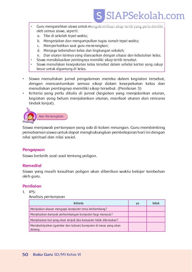 Buku Bse Kelas 06 Sd Tematik 3 Tokoh Dan Penemuan Guru