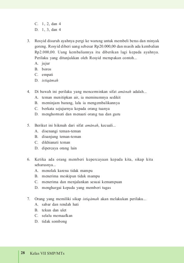 Pendidikan Agama Islam Dan Budi Pekerti Smp Kelas Vii Semester I Ii Pendidikan Agama Islam Dan Budi Pekerti Smp Kelas Vii Semester I Ii