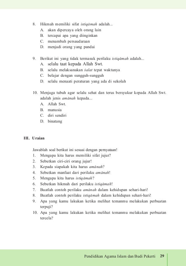 Pendidikan Agama Islam Dan Budi Pekerti Smp Kelas Vii Semester I Ii Pendidikan Agama Islam Dan Budi Pekerti Smp Kelas Vii Semester I Ii