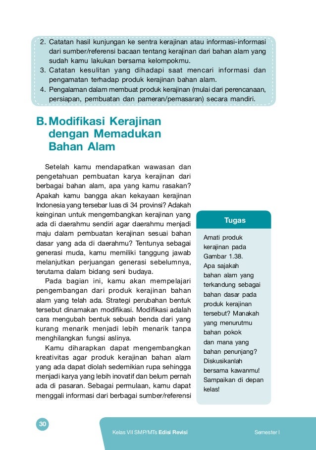 Buku Siswa Kurikulum 2013 Kelas 7 Prakarya
