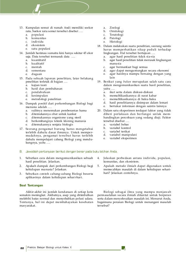 Cabang Cabang Biologi Kelas 10