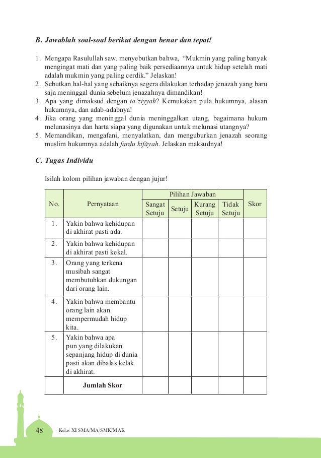 Soal Dan Jawaban Agama Syaja�ah Belajar Soal