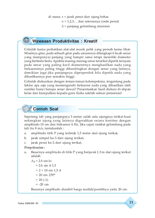 Contoh Soal Fisika Gelombang Stasioner