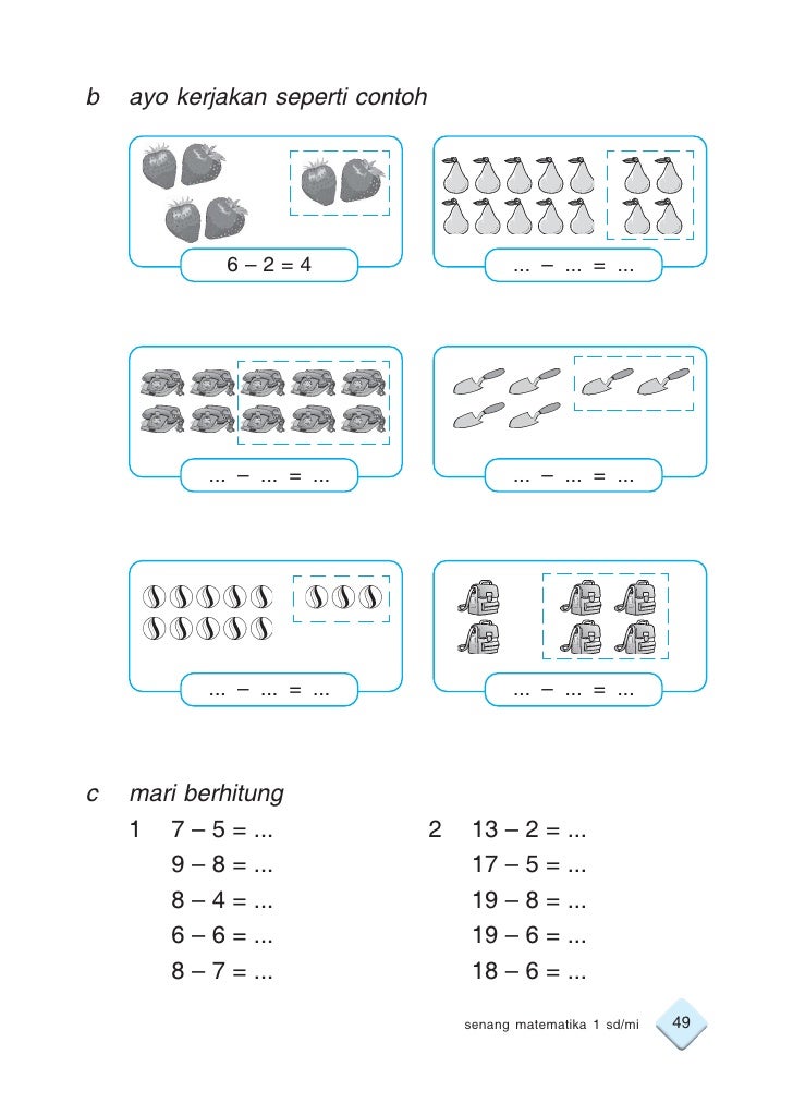 Contoh Soal  Matematika  Kelas  1  Sd  Mata Pelajaran