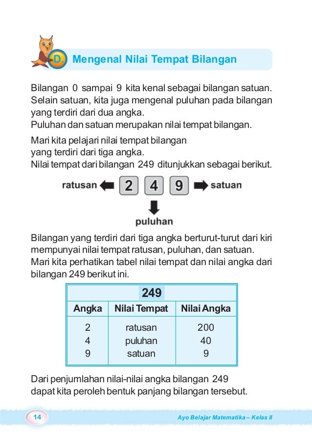 Ayo Belajar Matematika Jilid 2 Untuk Sd Dan Mi Kelas Ii