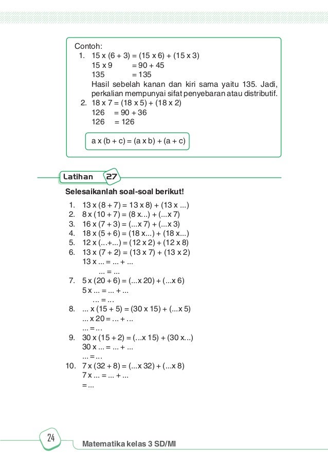 Matematika 3 Untuk Sekolah Dasar Madrasah Ibtidaiyah Kelas 3