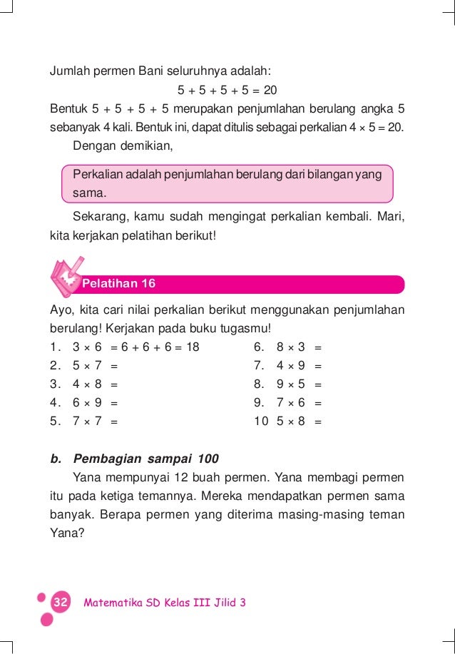 Matematika Untuk Siswa Sd Mi Kelas Iii Jilid 3