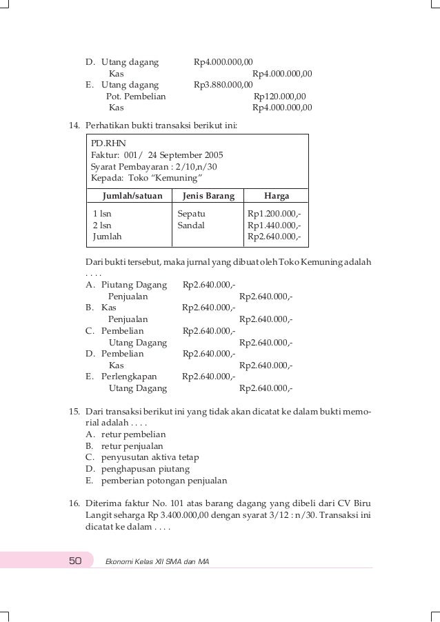 Contoh Soal Syarat Pembayaran 210 N30 Contoh Soal Terbaru