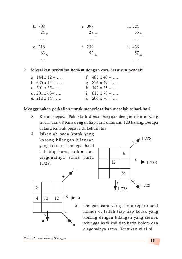 Matematika 4 Untuk Sekolah Dasar Madrasah Ibtidaiyah Kelas 4
