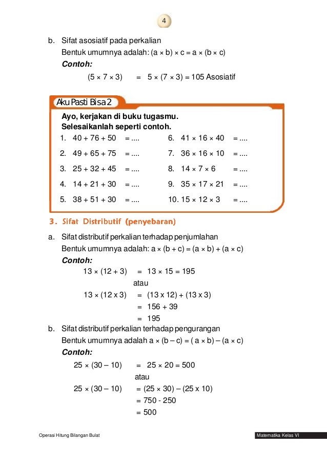 Matematika Untuk Kelas 6 Sd Mi