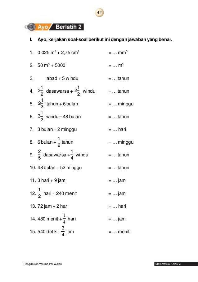 Matematika Untuk Kelas 6 Sd Mi