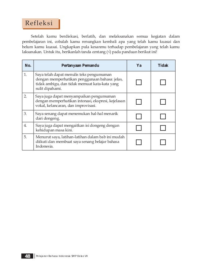Bahasa Indonesia SMP/MTs 7