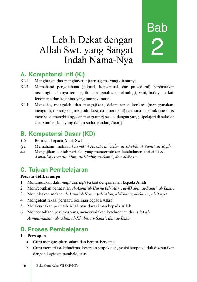 Kelas 7 smp agama islam