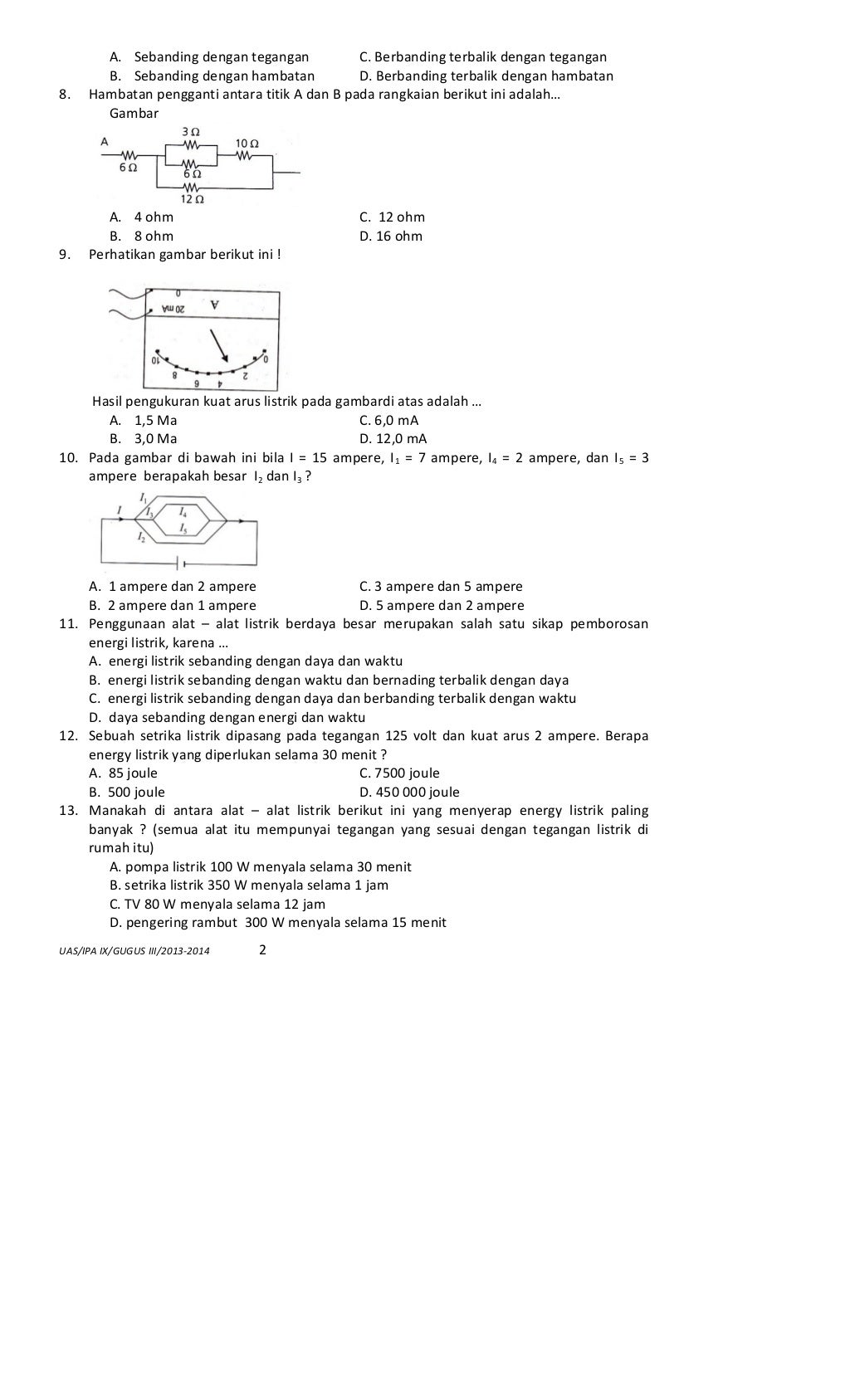 Contoh Soal Uas Ipa Kelas 9 Semester 1