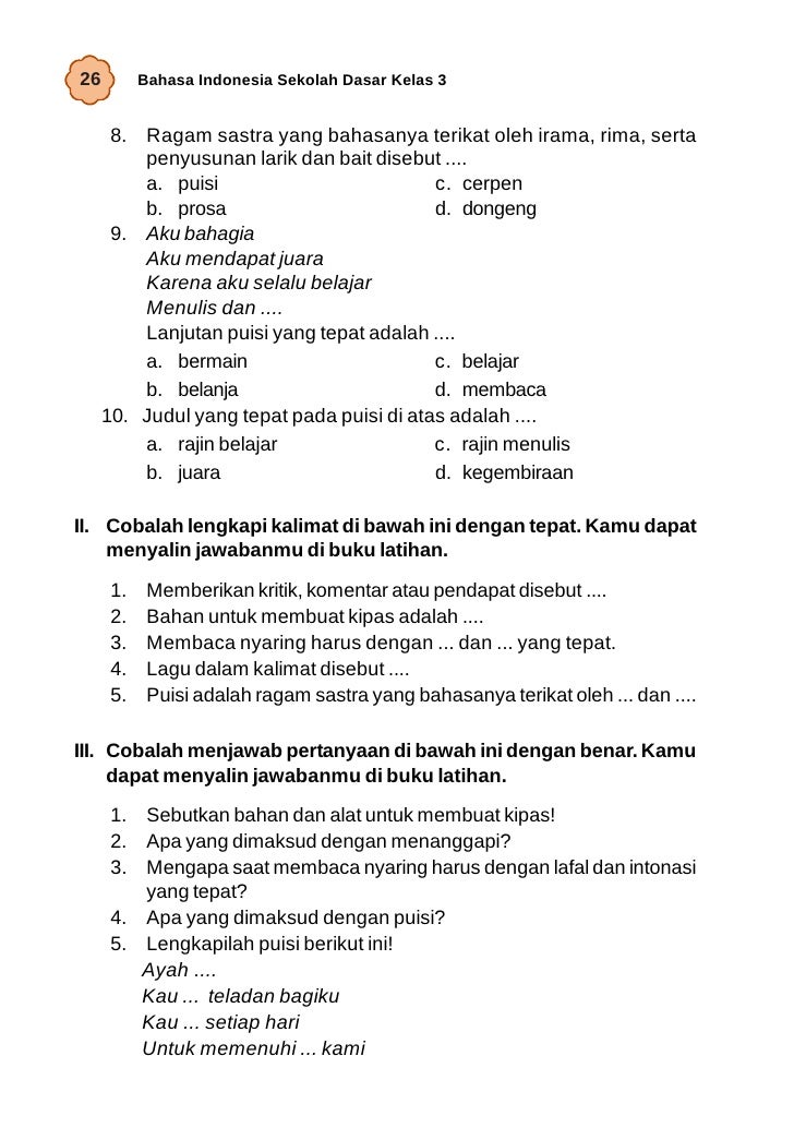 Kelas Iii Sd Bahasa Indonesia Umri Nuraini