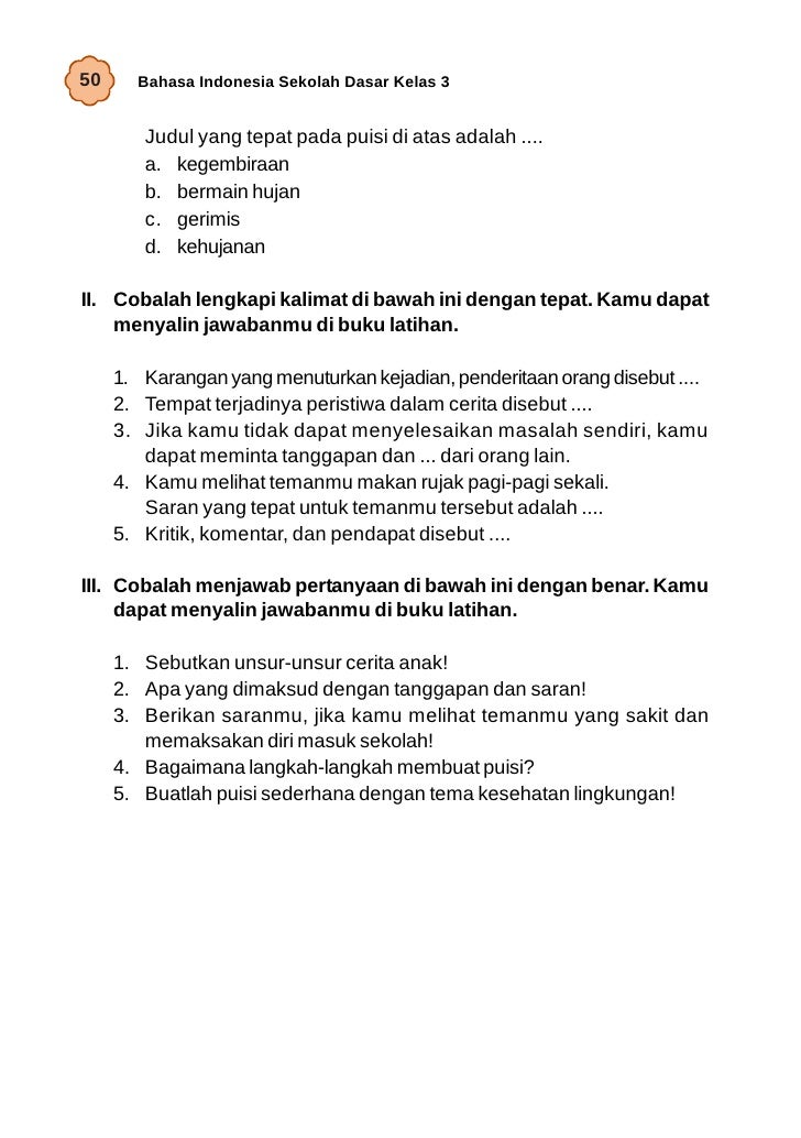 Kelas Iii Sd Bahasa Indonesia Umri Nuraini Kelas Iii Sd Bahasa Indonesia Umri Nuraini