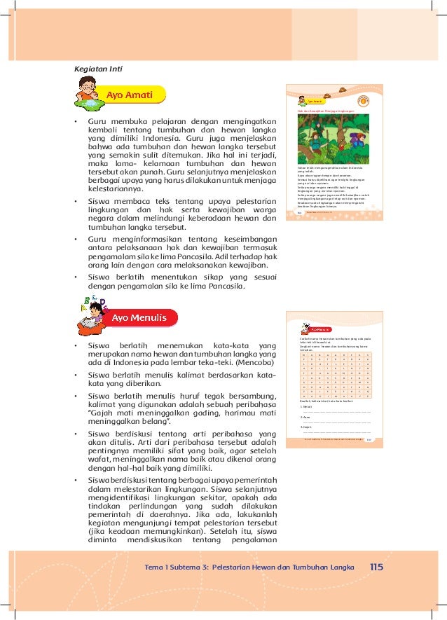 Perkembangbiakan Hewan dan Tumbuhan Kelas 3 tema1 Buku Guru