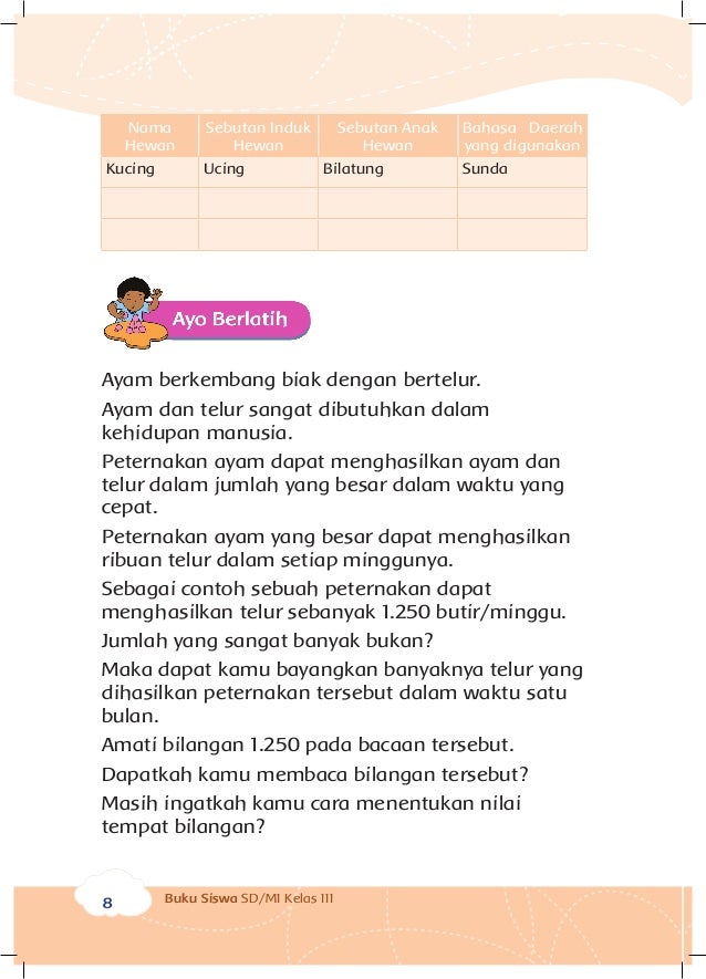 Perkembangbiakan Hewan  dan  Tumbuhan Kelas 3 tema1 Buku Siswa