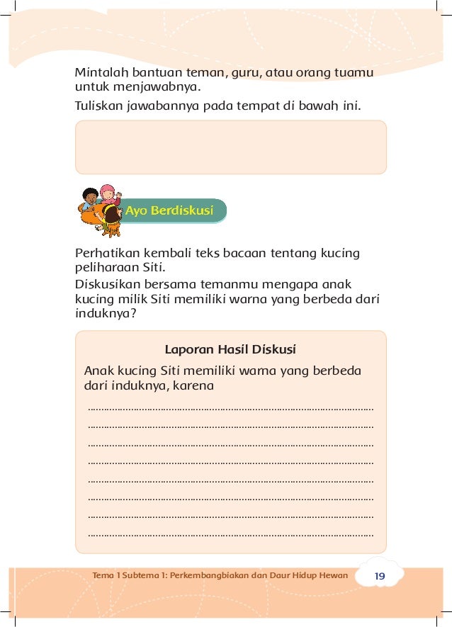  Perkembangbiakan  Hewan  dan  Tumbuhan Kelas 3 tema1 Buku Siswa