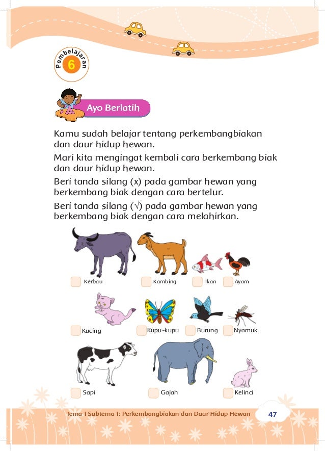 Perkembangbiakan Hewan dan Tumbuhan Kelas 3 tema1 Buku Siswa