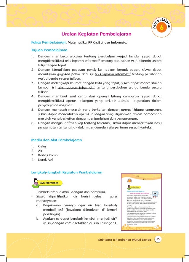 indonesia kelas tema bahasa soal 8 5 3 3 di tema Perubahan Buku Kelas Alam Guru