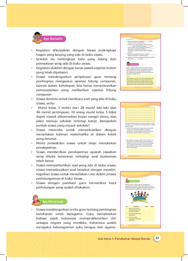 Perubahan di Alam Kelas 3 tema 3 Buku Guru