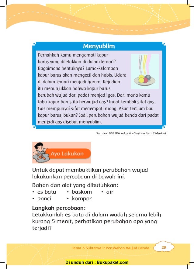 Kelas Iii Tema 3 Perubahan Di Alam