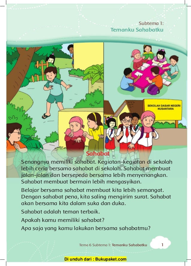 Kelas iii tema 6 indahnya persahabatan Kelas iii tema 6 indahnya persahabatan
