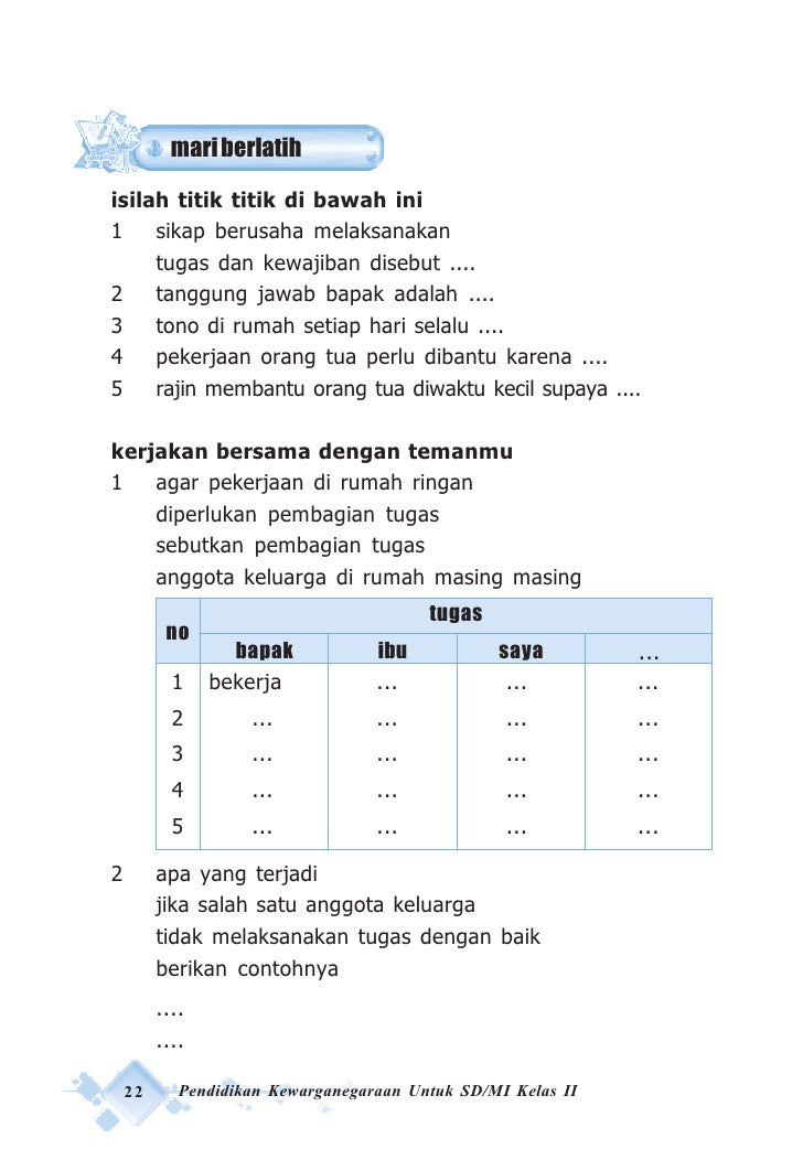 Jadwal Tugas Membersihkan Rumah Dari Masing Masing Anggota