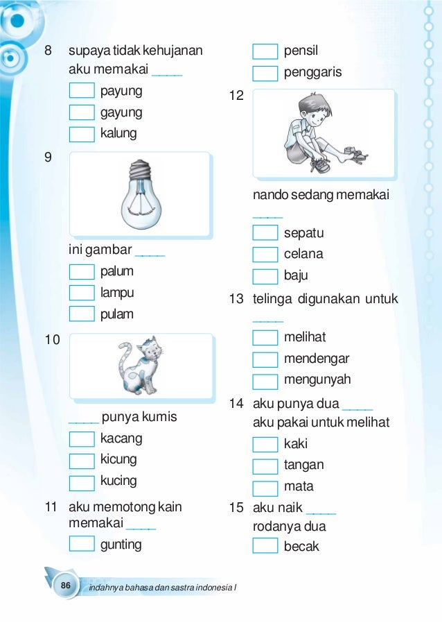 1 bab kelas 1 semester 3 indonesia soal bahasa i bahasa suyatno h indonesia sd Kelas