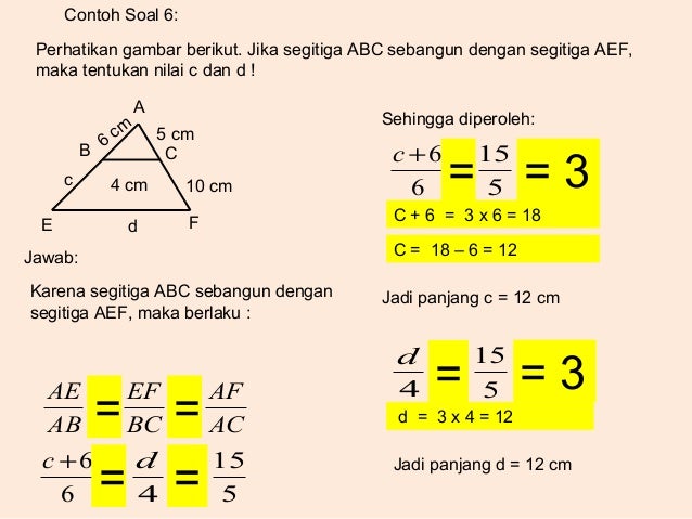 Contoh Soal: Contoh Soal Mtk Kelas 9 Kesebangunan