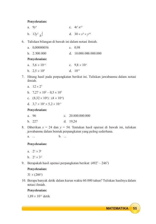 Soal Notasi Ilmiah Dalam Kelas 9