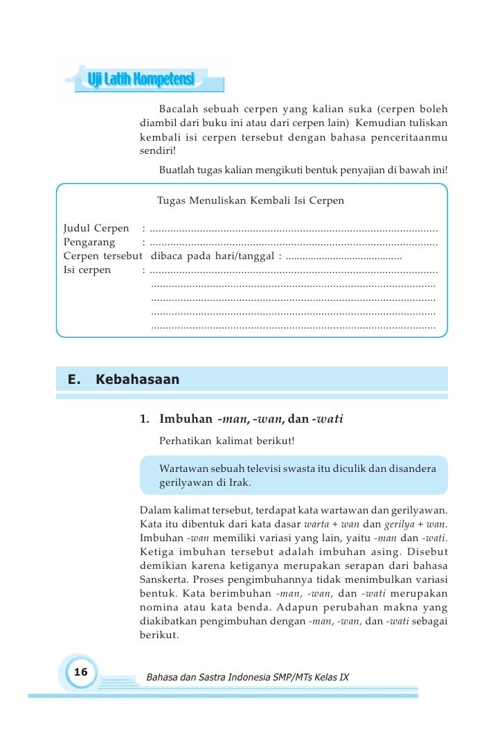 Kelas Ix Smp Bahasa Indonesia Maryati
