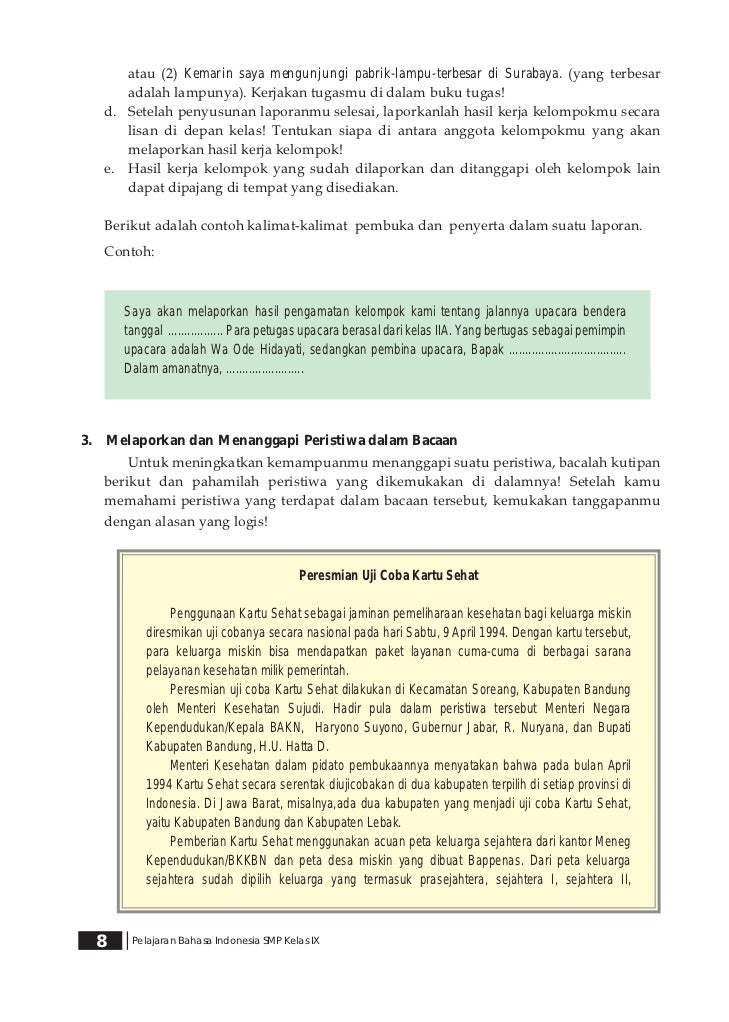 Contoh Melaporkan Peristiwa Secara Lisan Contoh Resource