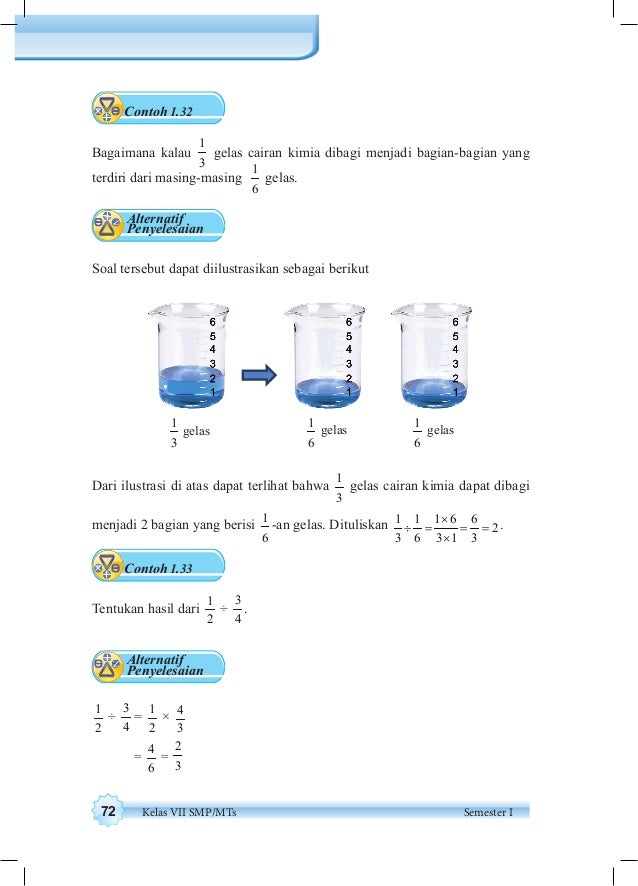 kelas soal 4 matematika pecahan vii matematika 1 bs sem Kelas