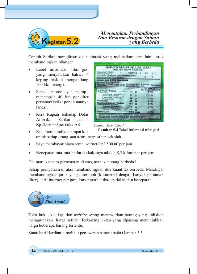 Soal Pilihan Ganda Dan Kunci Jawaban Perbandingan Dua Besaran Soal Kita